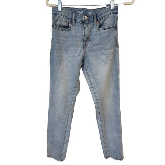 Old Navy Original Taper Denim Jean Boys 14 Built In Flex Light Wash Cotton Blend - Picture 1 of 8